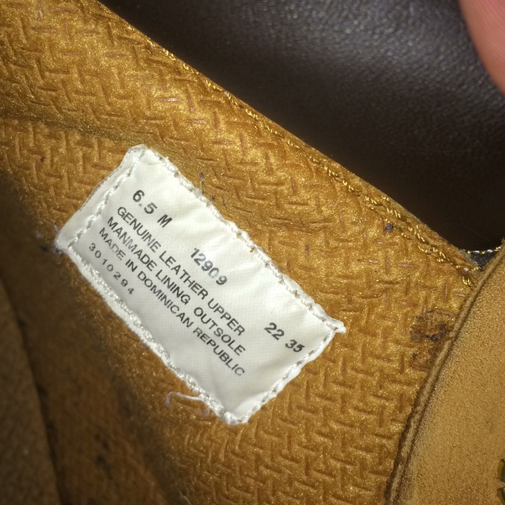 Timberlands. Genuine upper leather.